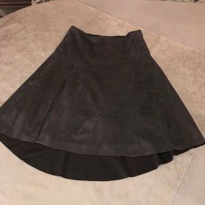 Halston faux suede gray A-line Hi low skirt